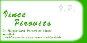 vince pirovits business card